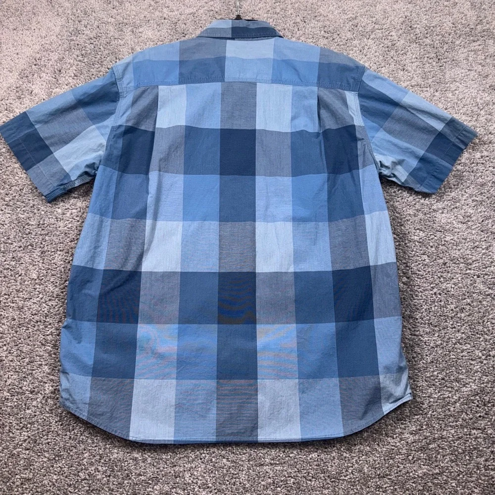 Carhartt Rugged Flex Button Down Shirt Mens Stretch Plaid Blue XL EXCELLENT - Picture 4 of 7